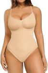 FeelinGirl Full Body Shapewear Tummy Control Bodysuit for Women Butt Lifter Body Shaper Beige M/L