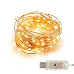 Makion Led Fairy Lights, 10M 100 LED 8 Modes USB Operated Copper Wire String Lights for Home Party Birthday Garden Festival Wedding Holidays Indoor Outdoor Use(Warm White)