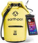 Earth Pak Waterproof Dry Bag with Zippered Pocket - Waterproof Dry Bag Backpack Keeps Gear Dry Kayak - Waterproof Phone Case, Yellow, 20L, Waterproof