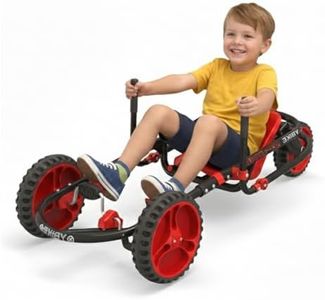 YBIKE Explorer Pedal Car - 3-Wheel Go Kart for Kids, Ride On Toys for Girls and Boys, Ages 4 & Up, Steer with Handles, Adjustable Frame & Seat, Up to 155 lbs, Red & Black