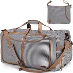 Vogshow Travel Duffle Bag, 150L Foldable Duffel Bag with Shoes Compartment, Extra Large Duffle Bag for Women Men, Water Resistant Collapsible Weekender Overnight Bag (Stripe, 150L)