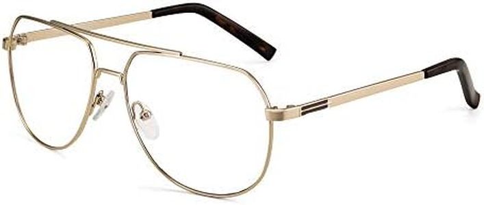 JIM HALO Blue Light Blocking Computer Glasses Reduce Eye Strain Metal Aviator Frame Glasses Men Women Gold