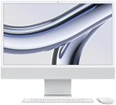 Apple 2023 iMac all-in-one desktop computer with M3 chip: 8-core CPU, 10-core GPU, 24-inch 4.5K Retina display, 8GB unified memory, 512GB SSD storage, matching accessories. Works with iPhone; Silver