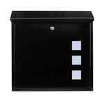 Burg-Wachter MB08BK Aire Wall Mounted Galvanised Steel Lockable Weatherproof Post Box - Black - 37x36x11cm