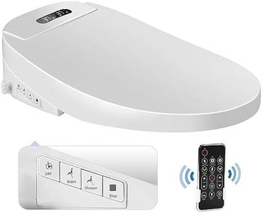 Electric Bidet Toilet Seat with Wireless Remote - Elongated Heated Bidet Toilet Seat with Quick Access Sidebar, Bidet Warm Water with Dryer, LED Nightlight, Self-Clean Nozzle, Slow Close