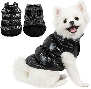 AOFITEE Dog Coat, Waterproof Dog Jacket, Winter Dog Coats for Small Dogs, Fleece Dog Snowsuit Warm Dog Puffer Jacket, Cozy Pet Winter Vest, Dog Cold Weather Coats for Small Medium Dogs, Black, 2XL