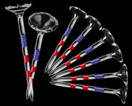 EagleGlo Golf Tees, Golf Tees 3 1/4'' Unbreakable Transparent Acrylic, Plastic Golf Tees Reduce Side Spin & Friction, Long Golf Tees Bulk with Big Cup & 8 Prongs Golf Accessories for Men - 50 Pack