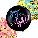 Baby Gender Reveal Balloon, 36" Boy or Girl Balloons with Blue and Pink Confetti Decorations, Gender Reveal Party Supplies Kit for Baby Shower, Gender Reveal Party