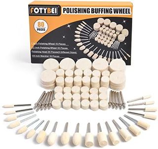 FOTYBEI 80PCS Polishing Buffing Wheel for Dremel Polishing Kit, Wool Felt Polishing Wheel for Dremel Rotary Tool Accessories, with 1/8" Shank for Jewelry Metal Polishing