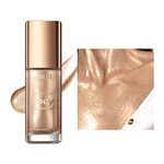 Body Luminizer Shimmer Oil Liquid Highlighter Makeup,Face & Body Glow Shimmer Lotion Radiance All In One Makeup,Waterproof Moisturizing Shimmer Body Oil (Rose Gold)