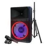 Gemini GSP-L2200PK Indoor Outdoor Ultra Powerful Bluetooth 2200 Peak Watt Speaker with Party Lights and Built in Media Player, FM Radio | Support USB, SD Card