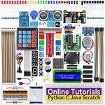 SunFounder Starter Kit for Raspberry Pi 5 4 B 3 B+ 400, 800+ Page Online Tutorials, Python C Java Scratch Node.js, 120+ Projects, 300 Items for Raspberry Pi Beginners