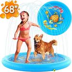 Upgraded Splash Pad - 67 Inches- Sprinkler for Kids and Toddlers - Non-Slip Splash Pads for Dogs - Large Inflatable Sprinkler Play Mat - Outdoor Swimming Pool Water Toys Fun for Infants, Boys, Girls