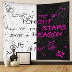 Euibziy Rapper Wall Tapestry Lil Peep Tapestries Juice Wrld Black and White Star Tapestry for Bedroom Dorm Hip Hop Home Decorations Wall Hanging 51.2 x 59.1 inch