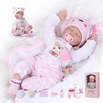 ZIYIUI Reborn Dolls 22 Inch 55cm Realistic Reborn Baby Vinyl Soft Silicone Reborn Baby Dolls Like a Lifelike Baby Handmade Closed Eyes Reborn Toddler Dolls Xmas Birthday Gift (Sleeping Reborn Girl)