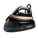 Beldray Steam Station Iron – Steam Generator Iron, Detachable 1.2L Water Tank, Smooth Glide Soleplate, Powerful Steam Burst, Vertical Steam, Adjustable Temperature Dial, 2400W, Rose Gold, BEL01137-150