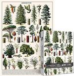 Vintage Plant Puzzle for Adults 1000 Pieces, Tree Jigsaw Puzzles for Adults, Nature Botanical Puzzle Arboretum