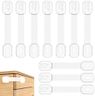 Septeamay Lot de 10 Bloque Porte Bébé, Securite Placard Enfant avec Adhésif Fort, Bloc Porte Securite Bebe, Bloque Tiroir Placards Sécurite Protection Bebe pour armoires, tiroirs, réfrigérateur, blanc