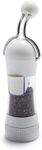 GreenLife Ratchet Mill, Salt and Pepper Grinder, Mess-Free, Adjustable Coarseness and Easily Refillable, Kitchen Tool, Seasoning, Spice Mill, Ergonomic, No-Twist Grinding, White