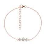 Ornate Jewels 925 Silver 18k Rose Gold Plated American Diamond Solitaire Bracelet for Women and Girls | With Certificate of Authenticity & 925 Stamp | Life-time Warranty*