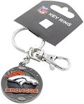 Aminco NFL Impact Metal Keychain, Silver, Denver Broncos