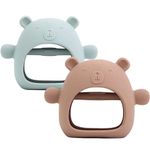 PandaEar 2 Pack Silicone Teethers for Baby| Baby Teething Toys 0-6 6-12 Months, Baby Chew Toys Hand Teether for Sucking Needs| Baby Teething Mittens for Soothing Teething Pain Relief