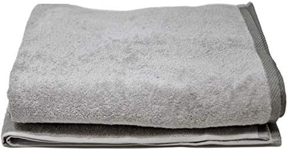 HOMELEVEL Serviette de Sauna XL - Serviette de Bain - en Coton - 180 x 100 cm - Gris Clair/Gris foncé