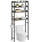 Rolanstar Over The Toilet Storage Rack, 4-Tier Bathroom Space Saver with Adjustable Shelves, Bathroom Organizer for Bathroom, Washroom, Grey