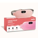 Zorb Period Cramp Relief Device for Women – Rechargeable Heating Pad with Vibration | Period Pain Relief Massager | Menstrual Cramp Comfort & Cramps Relief Machine | Pink