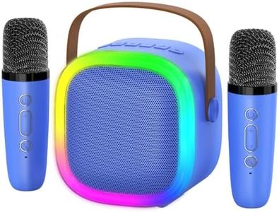 Karaoke Machine for Kids Adults, Portable Bluetooth Speaker with Wireless Microphones and LED Lights, Kids Toys Birthday for Girls and Boys Ages 4,5,6,7,8,9,10,11,12+ Years, Home Party