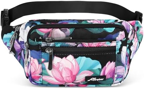 Waist Pack Bag Fanny Pack for Men&Women Hip Bum Bag with Adjustable Strap for Outdoors Workout Traveling Casual Running Hiking Cycling, New Black Flowers-1, One Size, Fashion