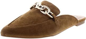 Steve Madden Women's Finish Mule, Khaki Suede, 5.5 Wide