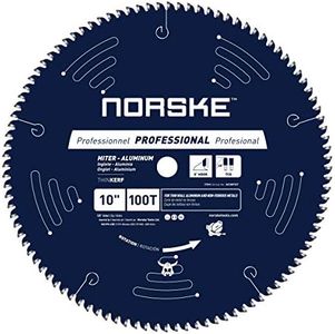 Norske Tools NCSBP257 10 inch 100T Triple Chip Mitre Aluminum Saw Blade for Non-Ferrous Metals (Aluminum, Brass, Coppers and Plastics) 5/8 inch Bore