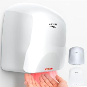 AIRSPIRE Electric Hand Dryer for Commercial Bathrooms & Home Use (110-120V) - Energy Efficient 1100W Automatic Hand Dryer - HEPA Air Filtration & UV Protection - Wall Mounted, 78 dB - Warm Air (White)