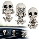 Skeleton Car Vent Clips, 3 Pack Creative Skull Car Air Fresheners Vent Clip Car Aromatherapy Essential Oil Diffuser for Men Women, Funny Car Interior Accessories Air Outlet Conditioner Décor