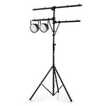 TANGZON T-Bar Lighting Stand, Mobile Metal Photography Lights Stand with 8 Hanging Points & 11-Position Adjustable Height, Tripod DJ Disco Light Support for Wedding Show Party Stage, 140x140x186-351cm