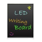 PYLE HOM PLWB6080 Erasable Illuminated Flashing Led Writing Board with Remote Control and 8 Fluorescent Markers