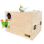 KLEOPETS Premium Bird Breeding Nesting Box (10 inch)- Safe and Cozy Habitat for Parakeets, Cockatiels and Lovebirds for Healthy Breeding and Raising - Ideal for Bird Enthusiasts and Cocktail Lovers