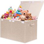 VERONLY Large Toy Box Chest Storage with Lid - Collapsible Kids Toys Boxes Organizer Bins Baskets Container with Handles for Boys, Girls, Nursery, Playroom,