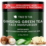 Tree To Tub Hydrating Face Moisturizer for Dry & Sensitive Skin - Water Based Hyaluronic Acid Facial Moisturizer, Face Cream for Women & Men with Aloe, Green Tea & Ginseng