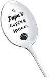 Papa Gift Coffee Spoon from Grandkids Grandchildren Fun Papa's Coffee Spoons for Grandpa Papa Coffee Lover Gifts for Grandfather Fathers Day Granddaddy Gift Engraved Spoon