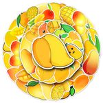 Mango Stickers for Boys Girls Teens Kids, Trendy Waterproof Vinyl Stickers for Phone Laptop Flasks Water Bottle Luggage Scrapbook Cup Bike Car Notebook, Fruit Decals Stickers Pack[Mango -50Pcs]