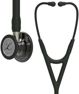 3M Littmann Cardiology IV Stethoskop für die Diagnose, 6204, hochglänzendes Smoke-Finish Bruststück, schwarzer Schlauch, champagnerfarbener Schlauchanschluss und schwarzer Ohrbügel, 69 cm