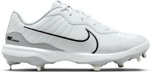 Nike Alpha Huarache Varsity 4 Low Metal Baseball Cleats White | Gray Size 9 Medium