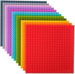 Strictly Briks 12 Pack Classic Stackable Baseplates 6x6, for Building Bricks, 20x20 Studs Plates Mats 100% Compatible with All Major Brands, Stackable for Top & Bottom Sides, 12 Rainbow Colors