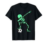 Dabbing Skeleton Soccer Player Halloween Dab Boys Kids Men T-Shirt