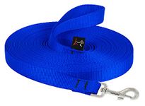 LupinePet Basics 3/4" Blue 30-foot Extra-Long Training Lead/Leash for Medium and Larger Dogs