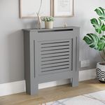 Vida Designs Milton Radiator Cover Grey Traditional Painted MDF Cabinet, Small (H: 82 / W: 78 / D: 19 cm)