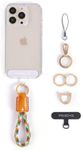 Project-cb Phone Finger Ring Strap 1,Phone Tether Tab 2,Phone Lanyard,Phone Strap,Key Chain,Key Ring 2,Charms for Phone Case,Phone Accessories(MapleMosaic-G)