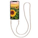 kwmobile Case Compatible with Apple iPhone 11 Pro Max - Crossbody Case Clear Transparent TPU Phone Cover with Metal Chain Strap - Rose Gold/Transparent